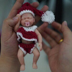 🆕Kids Reborn Baby Dolls 4.5 Inch Sleeping Full Silicone Realistic Baby Doll